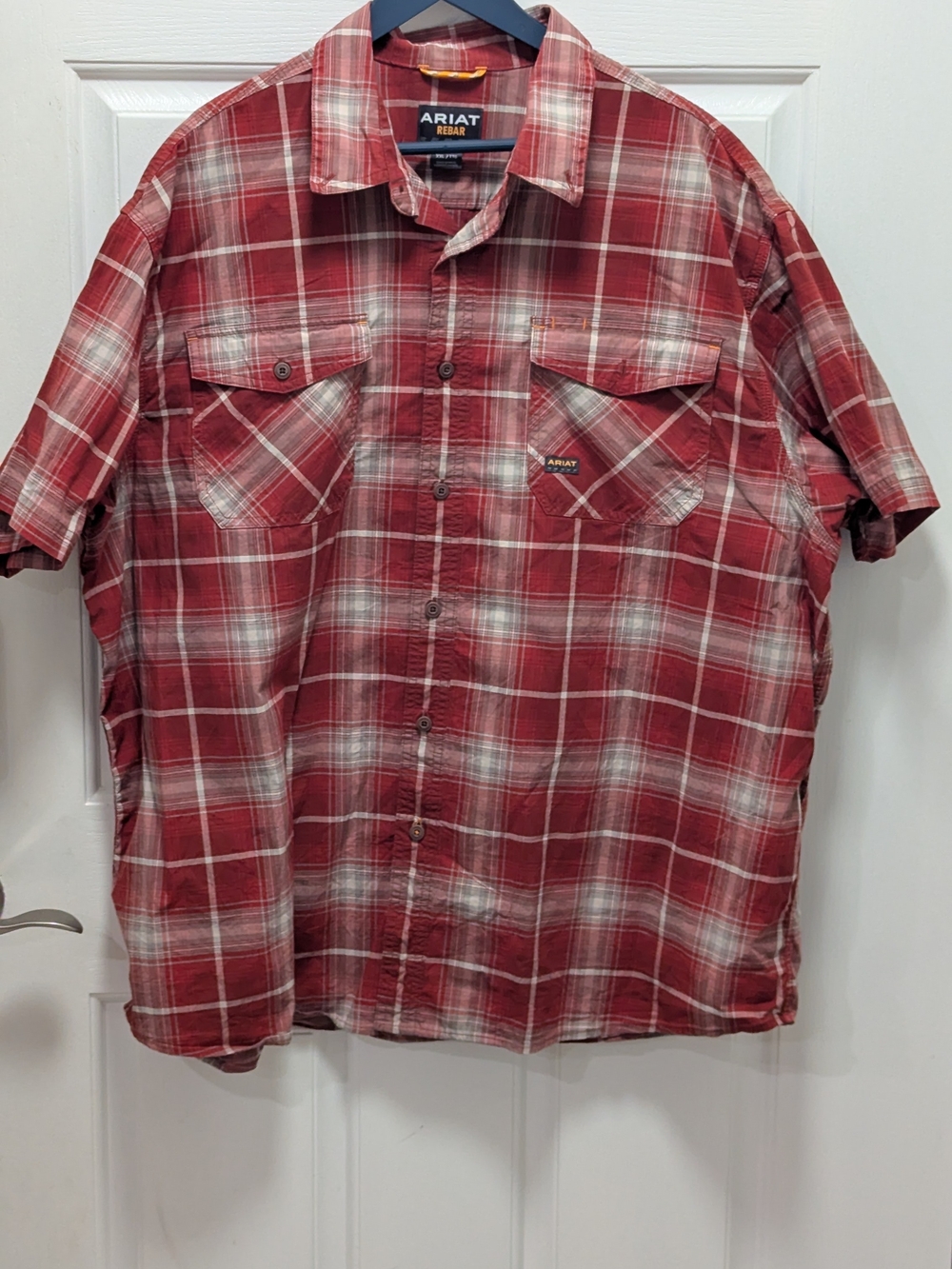 Ariat Men's Red Plaid Short Sleeve Shirt